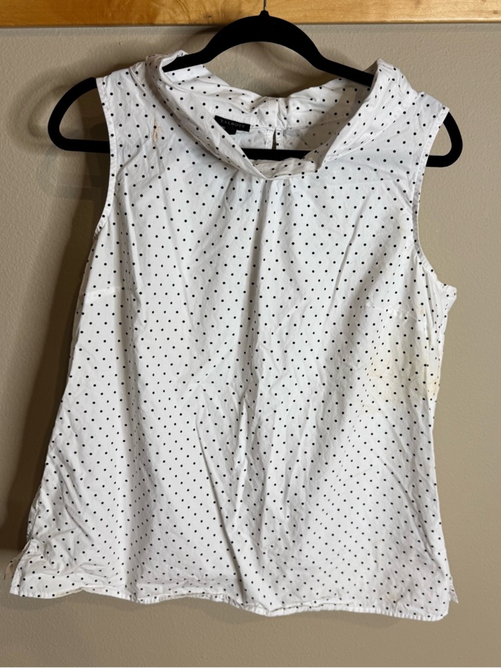 Talbots White Sleeveless Polka Dot Camisole